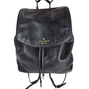 Kate Spade Black Mulberry Pebbled Leather Backpack   #854